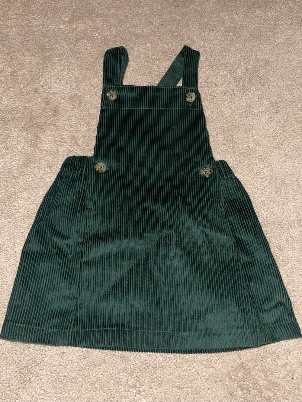 Girls Dark Green Corduroy Dress